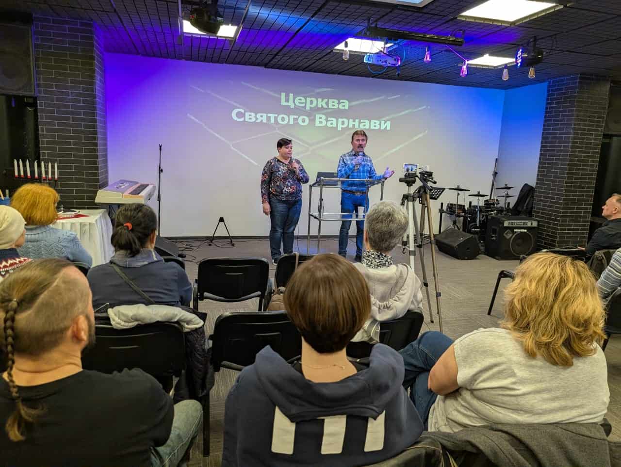 Preaching at a Ukrainian church